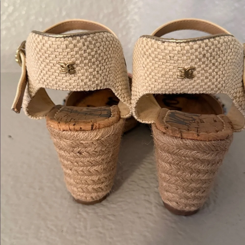 Sam Edelman Payton Espadrille Flats Size 8 Natural Jute Platform Summer Shoes